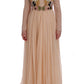 Dolce & Gabbana Elegant Floral Embroidered Silk Maxi Dress