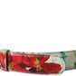 Dolce & Gabbana Multicolor Floral Leather Gold DG Logo Buckle Belt