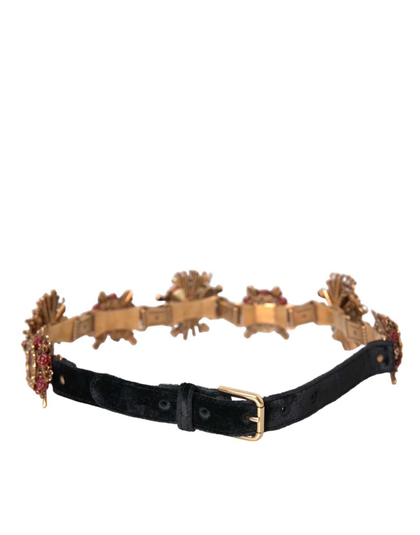 Dolce & Gabbana Gold Brass Sacred Heart Waist Belt