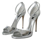 Dolce & Gabbana Silver KEIRA Leather Heels Sandals Shoes