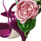 Dolce & Gabbana Purple Flower Satin Heels Sandals Shoes