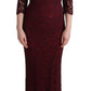 Dolce & Gabbana Bordeaux Sheath Dress with Silk Lining