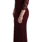 Dolce & Gabbana Bordeaux Sheath Dress with Silk Lining