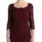 Dolce & Gabbana Bordeaux Sheath Dress with Silk Lining