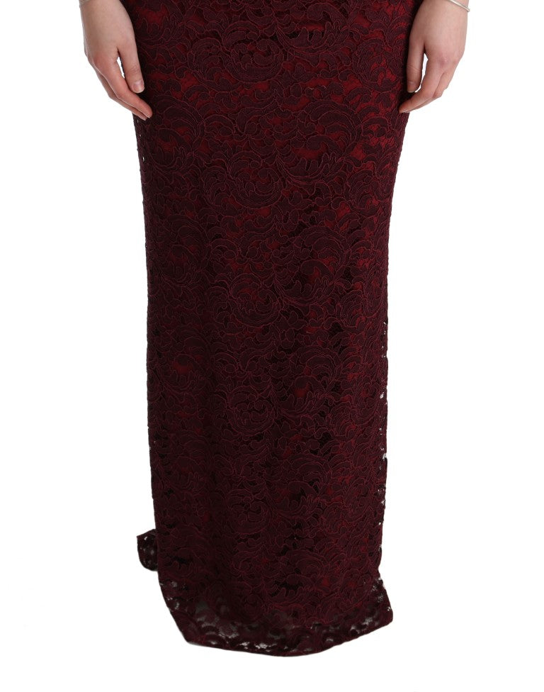 Dolce & Gabbana Bordeaux Sheath Dress with Silk Lining