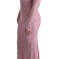 Dolce & Gabbana Elegant Pink Long Sleeve Sheath Dress