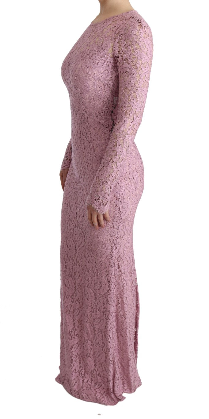 Dolce & Gabbana Elegant Pink Long Sleeve Sheath Dress