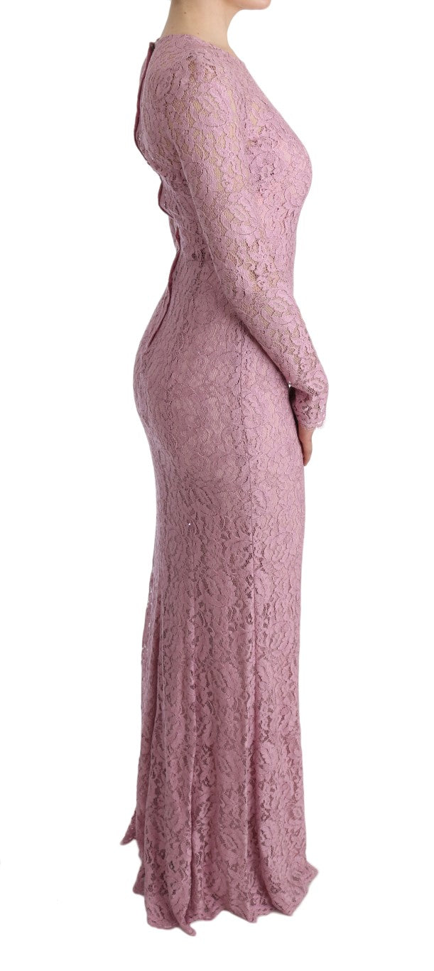 Dolce & Gabbana Elegant Pink Long Sleeve Sheath Dress