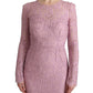 Dolce & Gabbana Elegant Pink Long Sleeve Sheath Dress