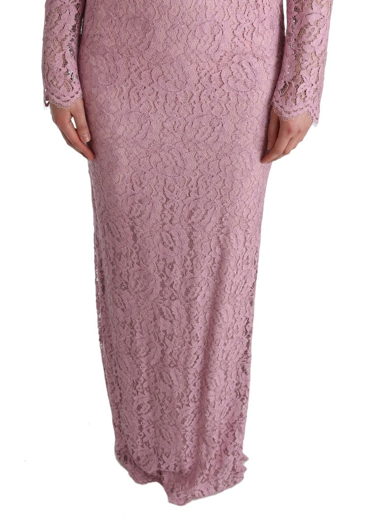 Dolce & Gabbana Elegant Pink Long Sleeve Sheath Dress