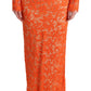 Dolce & Gabbana Elegant Long-Sleeve Full-Length Orange Sheath Dress