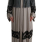 Dolce & Gabbana Elegant Gray Cape Kaftan Dress with Lace Detail