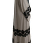 Dolce & Gabbana Elegant Gray Cape Kaftan Dress with Lace Detail