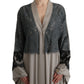 Dolce & Gabbana Elegant Gray Cape Kaftan Dress with Lace Detail