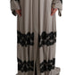 Dolce & Gabbana Elegant Gray Cape Kaftan Dress with Lace Detail