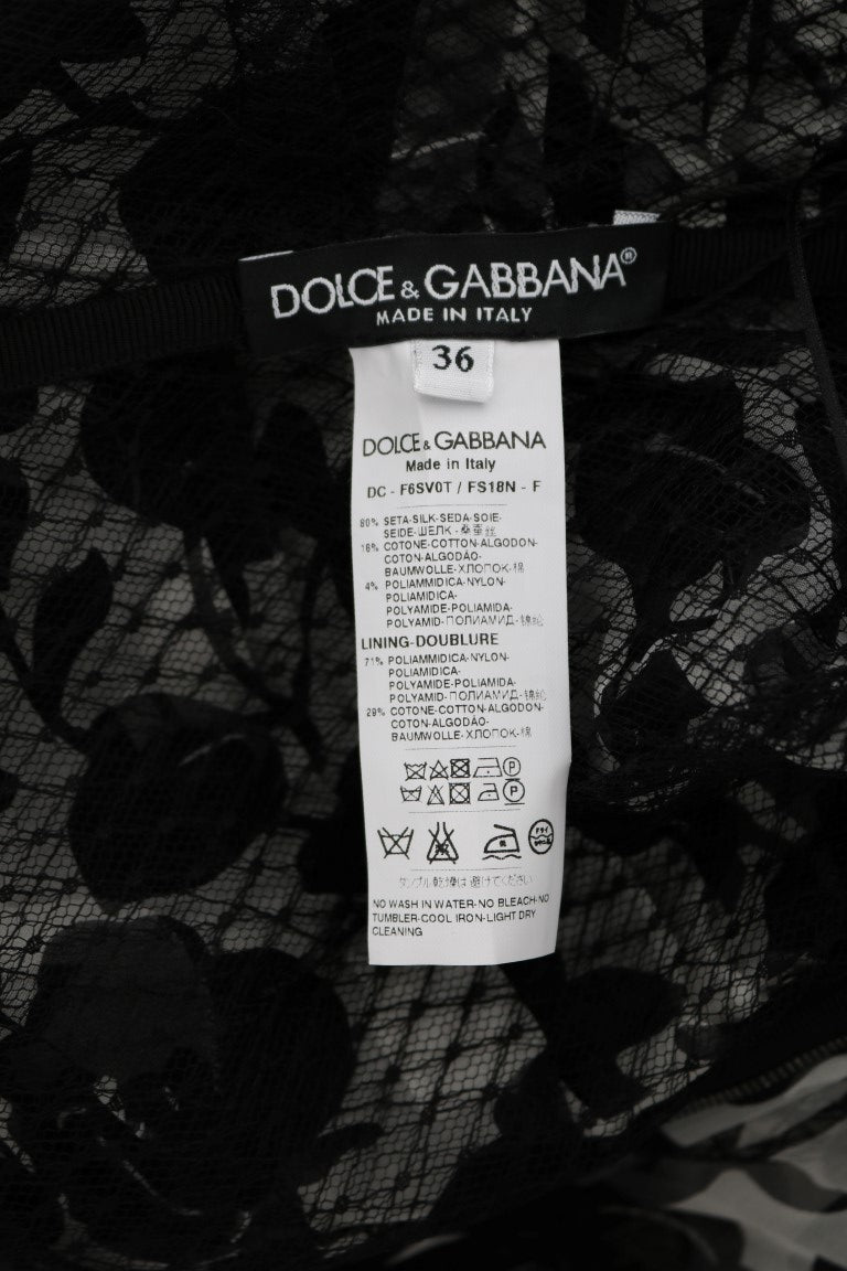 Dolce & Gabbana Elegant Floral Print Silk Gown