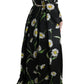 Dolce & Gabbana Elegant Sunflower Maxi Gown with Crystals