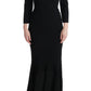 Dolce & Gabbana Elegant Black Sheath Gown with Crystals