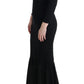 Dolce & Gabbana Elegant Black Sheath Gown with Crystals