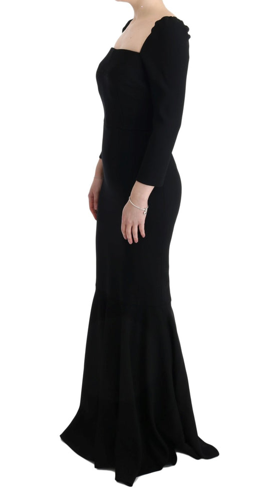 Dolce & Gabbana Elegant Black Sheath Gown with Crystals