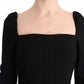 Dolce & Gabbana Elegant Black Sheath Gown with Crystals