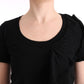 MARGHI LO' Elegant Black Lana Wool Top