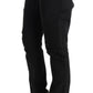 Ermanno Scervino Sleek Black Cotton Slim Fit Pants