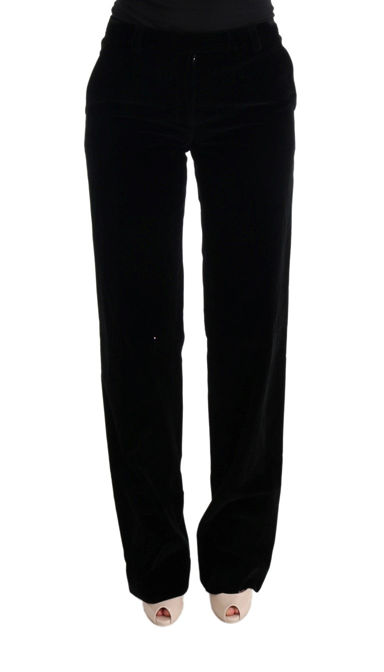 Ermanno Scervino Chic Black Regular Fit Trousers