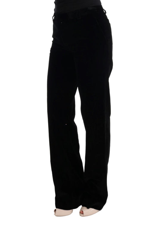 Ermanno Scervino Chic Black Regular Fit Trousers