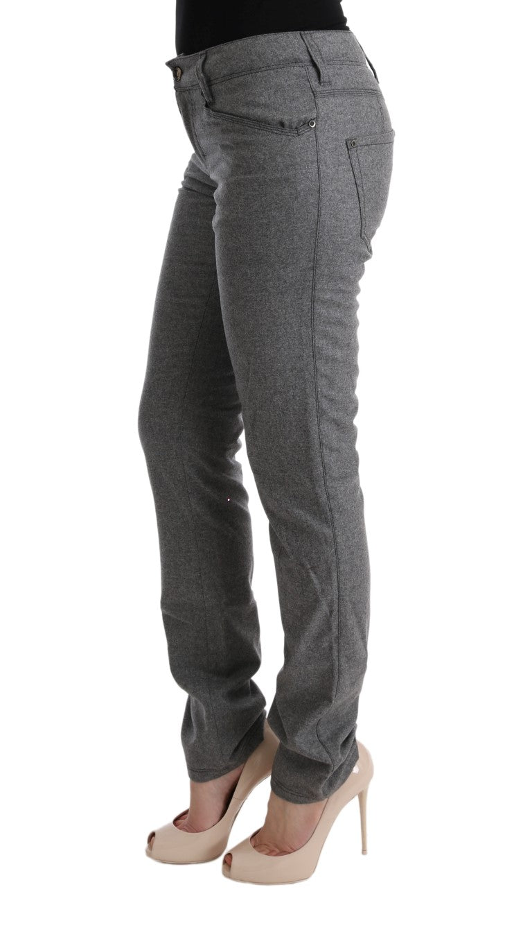 Ermanno Scervino Chic Gray Skinny Pants for Sophisticated Style