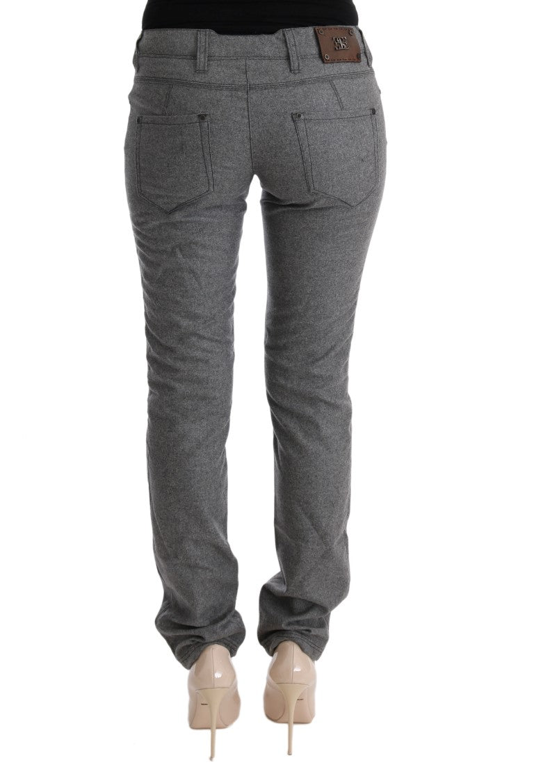 Ermanno Scervino Chic Gray Skinny Pants for Sophisticated Style