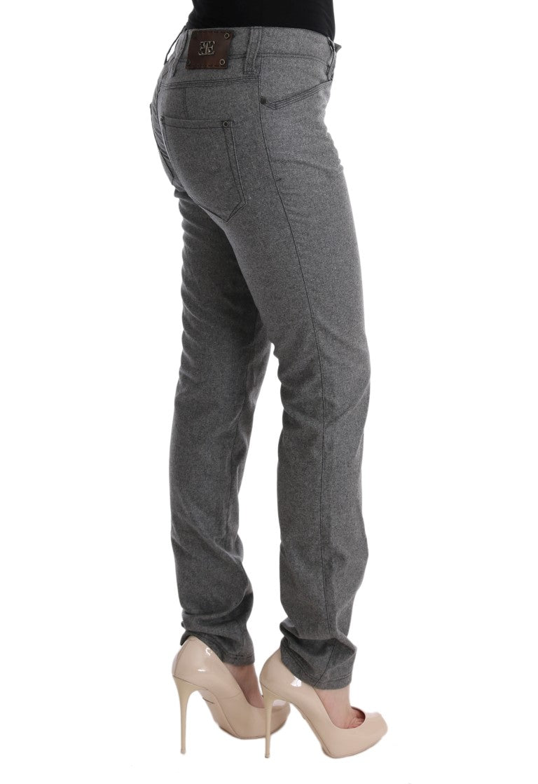 Ermanno Scervino Chic Gray Skinny Pants for Sophisticated Style