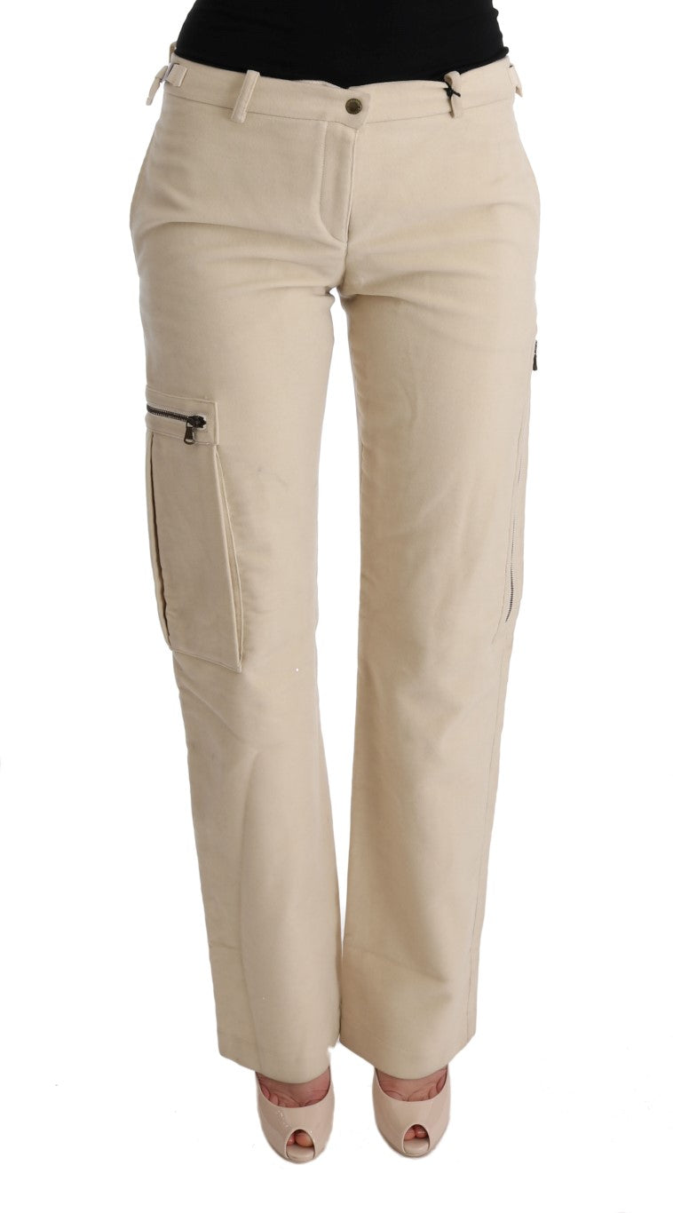 Ermanno Scervino Chic Beige Cropped Wool Pants