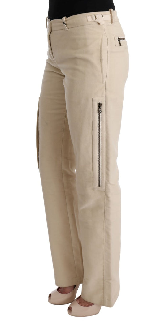 Ermanno Scervino Chic Beige Cropped Wool Pants