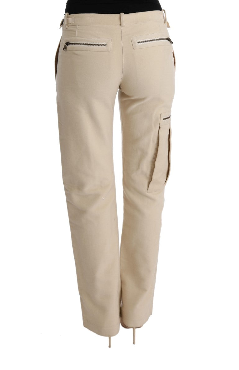 Ermanno Scervino Chic Beige Cropped Wool Pants