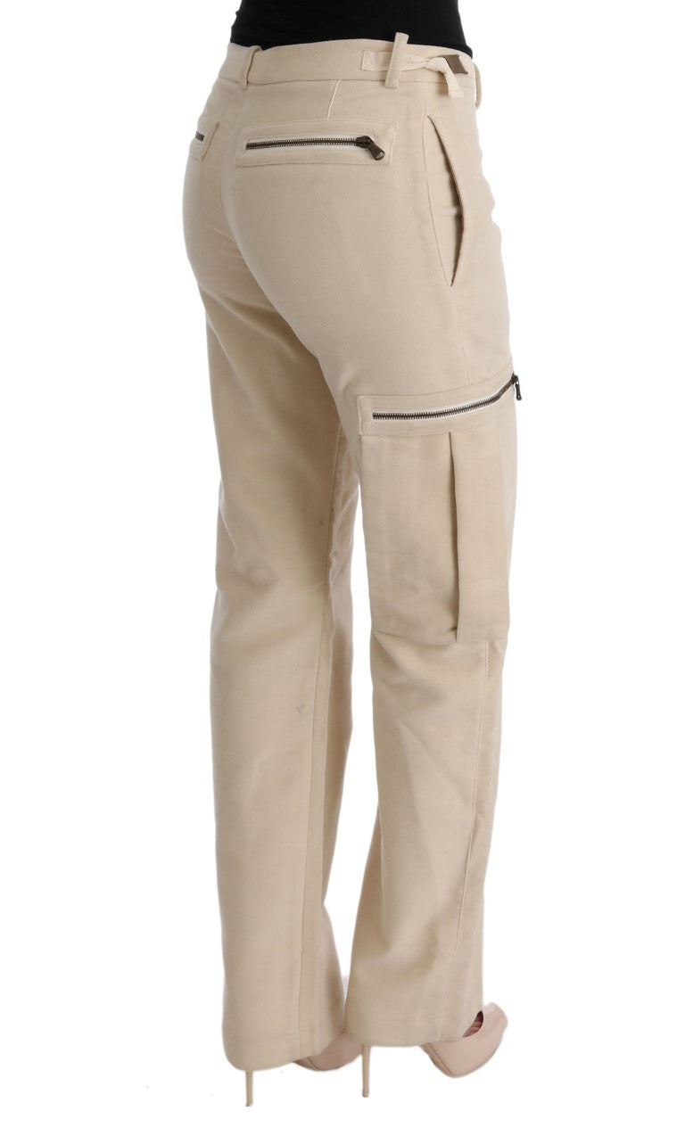 Ermanno Scervino Chic Beige Cropped Wool Pants