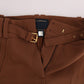 Cavalli Elegant Boot Cut Brown Polyester Pants