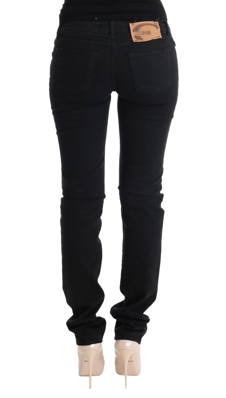 Cavalli Elegant Black Slim Fit Jeans