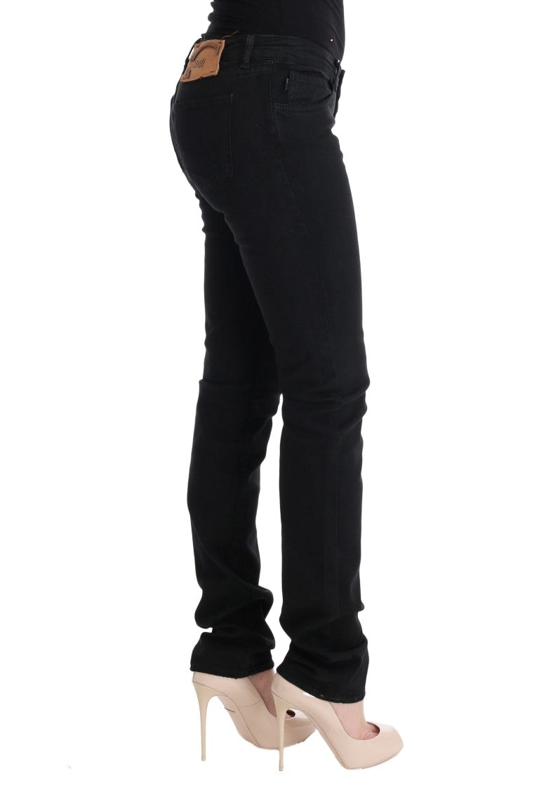 Cavalli Elegant Black Slim Fit Jeans