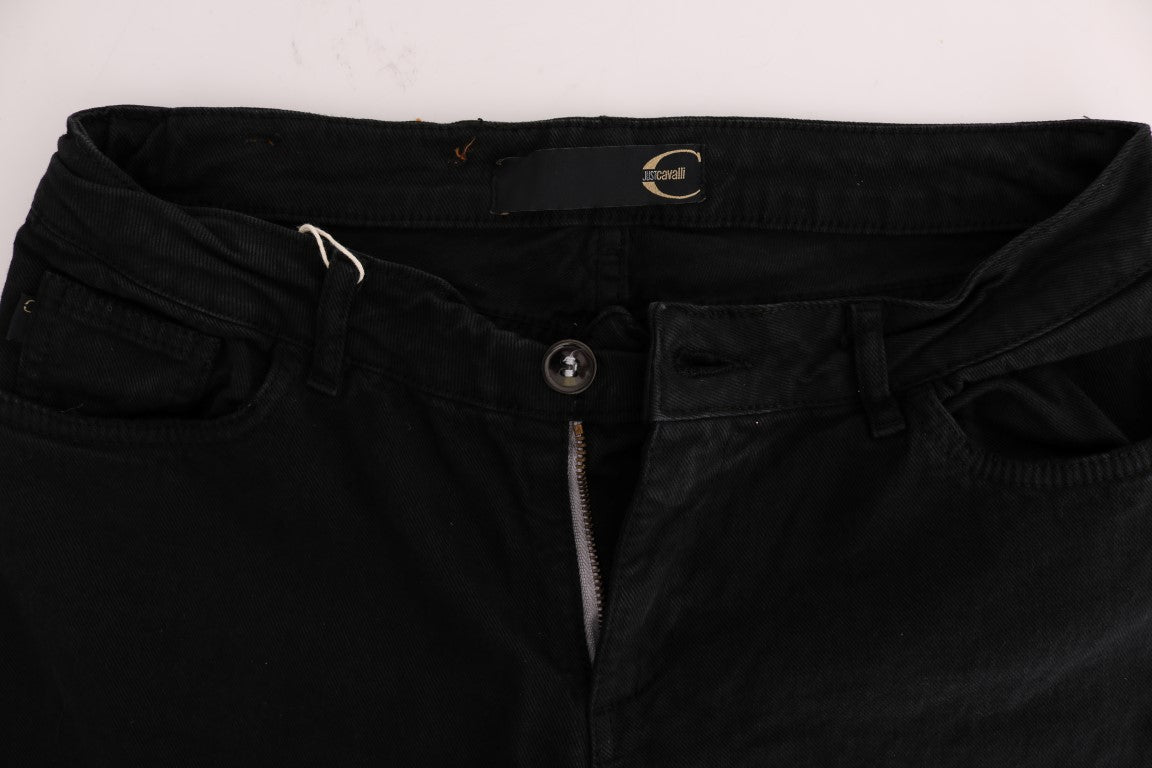 Cavalli Elegant Black Slim Fit Jeans