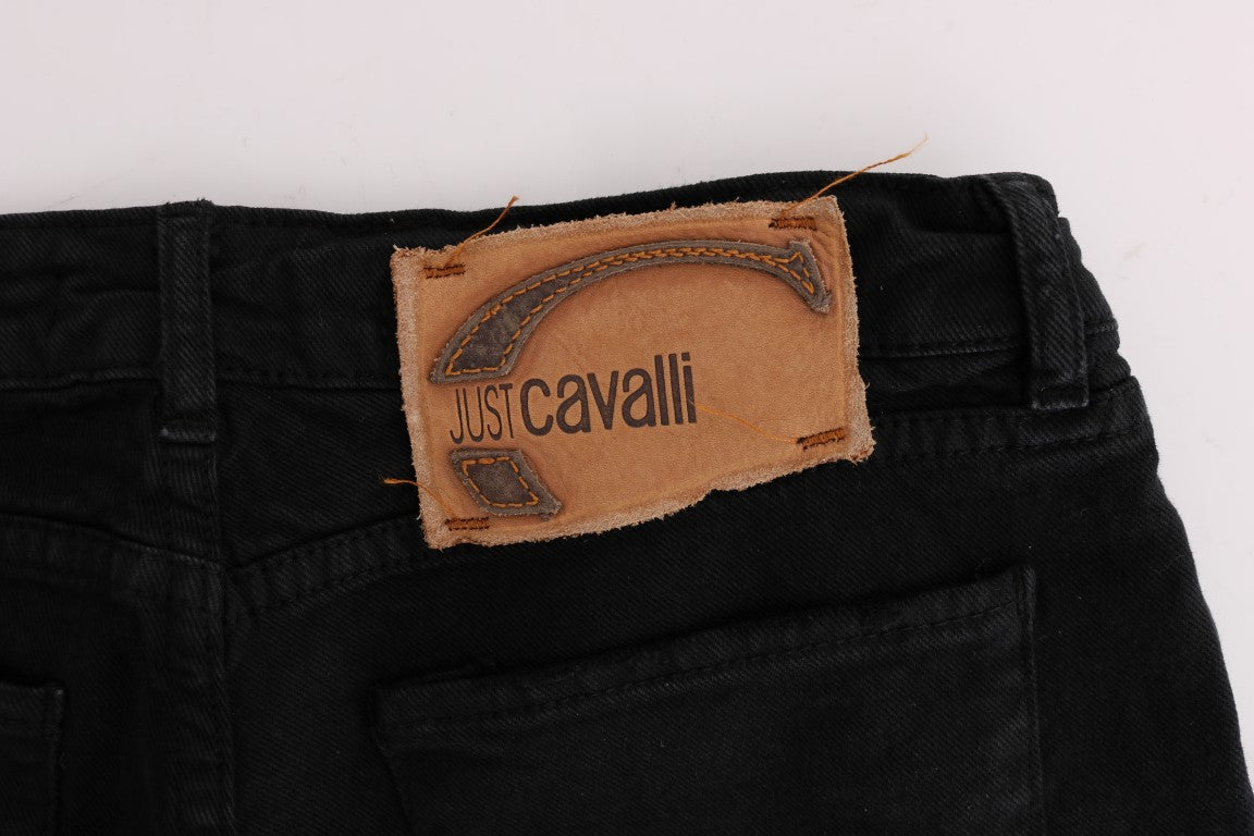 Cavalli Elegant Black Slim Fit Jeans