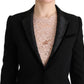 Dolce & Gabbana Elegant Black Jacquard Slim Fit Blazer