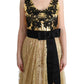 Dolce & Gabbana Elegant Gold Floral Lace Gown Dress