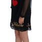 Dolce & Gabbana Black Lace Sequined Shift Dress