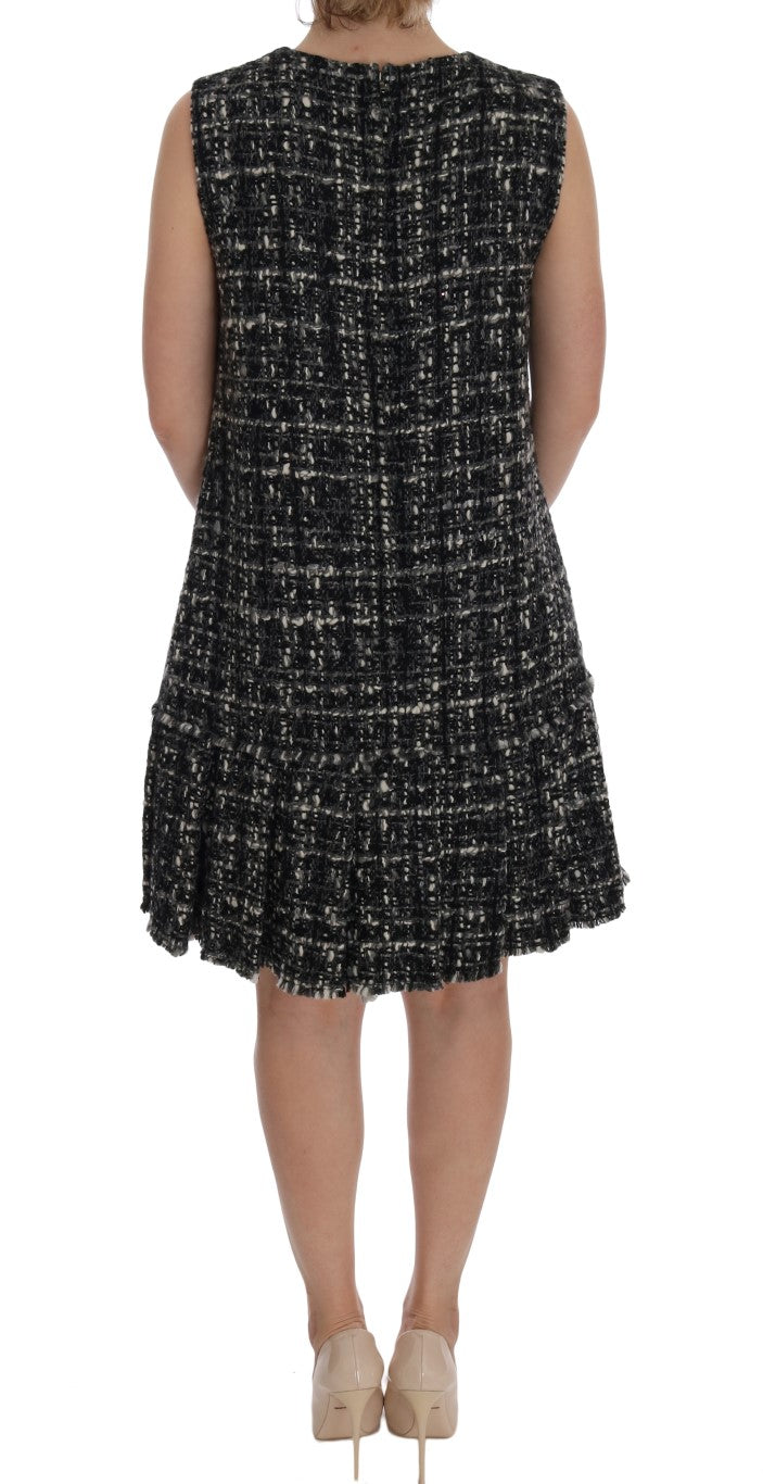 Dolce & Gabbana Elegant Gray Shift Dress with Embroidery Detail