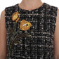 Dolce & Gabbana Elegant Gray Shift Dress with Embroidery Detail