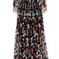 Dolce & Gabbana Embroidered Black Maxi Long Dress Gown