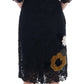 Dolce & Gabbana Elegant Black Floral Lace Embroidered Sheath Dress