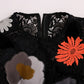 Dolce & Gabbana Elegant Black Floral Lace Embroidered Sheath Dress