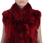 Dolce & Gabbana Luxurious Red Coyote Fur Long Vest Jacket